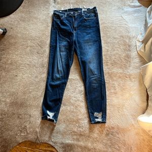 bridge by gly distressed hem ankle skinny jeans